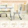 thumbnail image 4 of Toddler Table and 2 Chairs, Height Adjustable Kids Table and Chair Set, Kids Multi-Activity Table with Graffiti Desktop, Built-in Storage, Kids Table for Ages 3-8, 4 of 7
