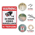 thumbnail image 4 of Uxcell 1 Pack 10"x7" Warning 24 Hour Video Surveillance Private Property No Trespassing, 4 of 6