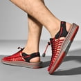 thumbnail image 5 of men's sandals lightweight breathable woven outdoor beach casual men's sandals are fashionable Red, 5 of 5