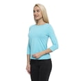 thumbnail image 4 of Womens Three Quarter Sleeve Blouse Casual Wear, S, Aqua, by Ambesonne, 4 of 4