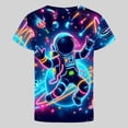 thumbnail image 4 of Byoo Toddler Boys Short Sleeve T-Shirt Neon Astronaut Galaxy Print Casual Outer Space Kids Top, 4 of 5