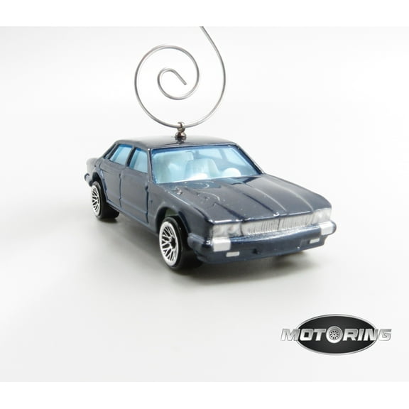 Jaguar XJ40 Blue Car Rare Christmas Tree Ornament Diecast