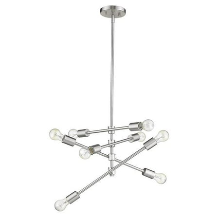

HomeRoots 398187 12 x 19 x 23.25 in. Calix 8-Light Satin Nickel Pendant