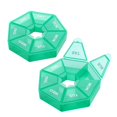 thumbnail image 1 of SUTENGDA 4/2 Pieces Of Small Weekly Organizer  Round Dispenser for Travel  Mini Organizer  Compact Holder  Sorters 7 Days  Portable Vitamin Container Portable Holder Box Weekly Organizer, 1 of 3