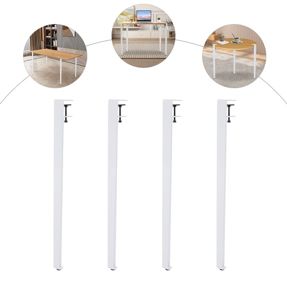 4pcs Adjustable Table Legs, Table Clamp Legs, F-shaped Table Legs White