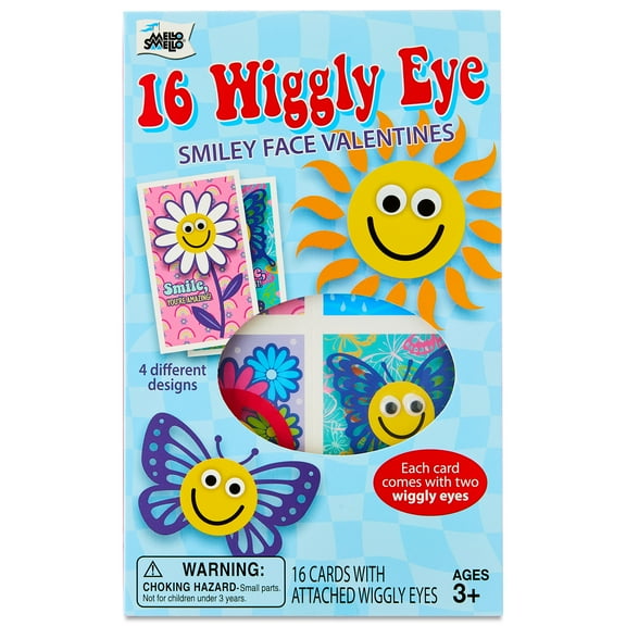 Smiley Face Wiggly Eye, 16 Classroom Exchange Cards