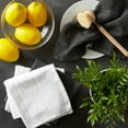 thumbnail image 5 of Set of 6 White and Gray Terry Square Kitchen Dishcloths 12", 5 of 7