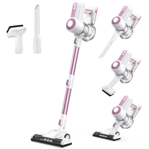 MOOSOO Cordless Vacuum Lightweight Stick Vacuum Cleaner for Carpet Hard Floor Pet Hair Home