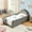 Twin + Grey + Kids + Foam + Boucle + Boucle + Fabric, variant on Twin Size Cute Dinosaur-Shaped Bed with Safety Guardrails, Solid Wood Bed Frame for Bedroom, Boucle Fabric, Yellow, Space-Saving Dinosaur Bed for