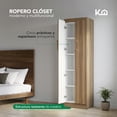 thumbnail image 3 of Ropero Closet Armario de Madera con 5 Entrepaños y 2 Puertas, Almacenamiento de Ropa, 3 of 8