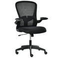 thumbnail image 1 of Vinsetto Chaise de Bureau Pivotante en Maille avec Support Lombaire, Hauteur Réglable, Accoudoirs Relevables, Noir, 1 of 9