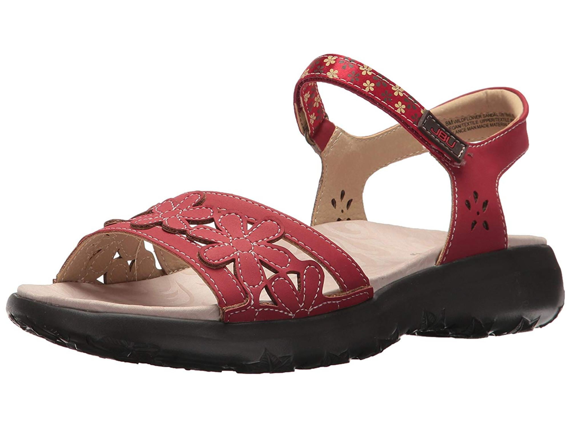 jbu by jambu women's wildflower sandal, red, 8 m us - Walmart.com