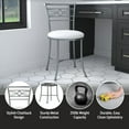 thumbnail image 4 of Hillsdale Furniture Dutton 19" Metal Vanity Stool, Chrome with White Plush Seat, 4 of 15