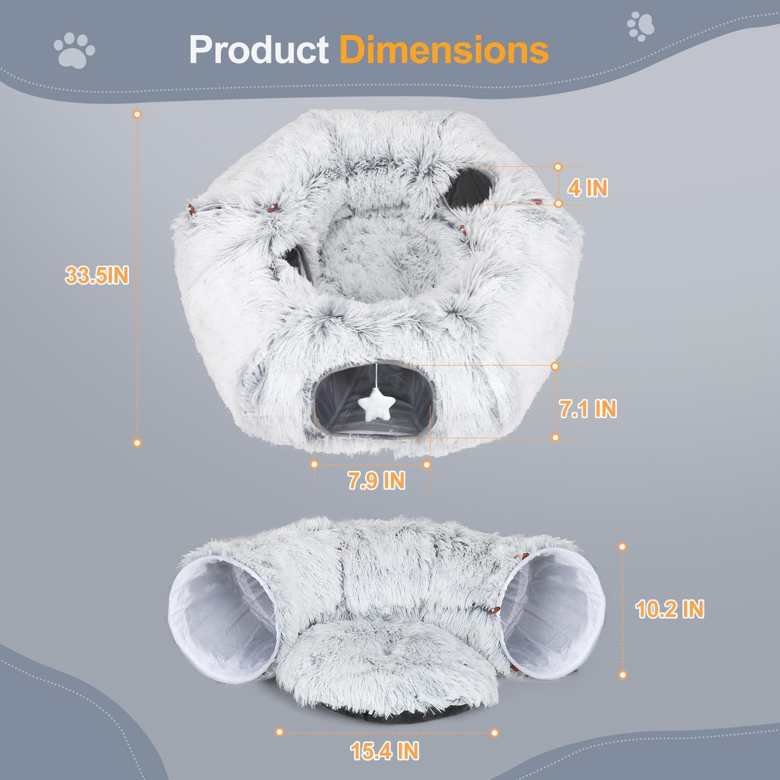 Cat Tunnel Bed For Indoor Cats  L Christmas Tree Skirts Washable Warm Soft Donut Multifunctional Interactive Playground Toys Felines Pet Decoration