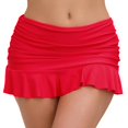 thumbnail image 1 of Falda de baño Halcurt para mujer con volantes fruncidos, color rojo y bikini XL, 1 of 6