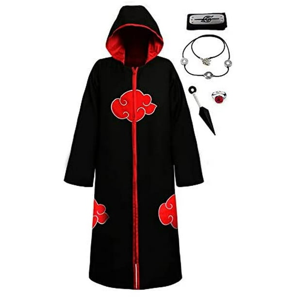 Unisex Long Ninja Robe Akatsuki Cloak Halloween Cosplay Unisex Long Ninja Robe Akatsuki Cloak Halloween Cosplay