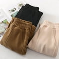 thumbnail image 6 of Kids Cargo Pants, Toddler Joggers Pants with Pockets Casual Solid Color Soft Elastic Waist Fleece Long Pants Fall Winter Warm Full Length Pants Khaki 120, 6 of 8