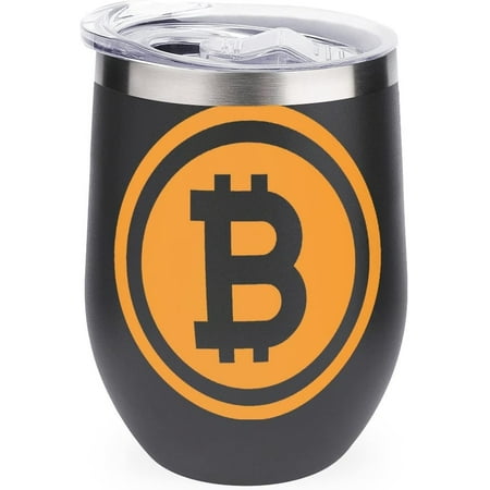 

Bitcoin Logo Stainless Steel Wine Tumbler Travel Mug Insulated with Lid Cup for Men Women 12oz