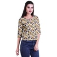 thumbnail image 2 of Moomaya Printed Keyhole Neck Ring Top Casual 3/4th Sleeve Tees Tank Tunic Top, 2 of 6