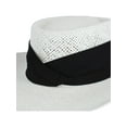 thumbnail image 3 of CTM Unisex White Straw Gambler Hat with Hatband, 3 of 5