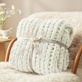 thumbnail image 2 of Chunky Knit Throw Blanket Chenille Reversible Bedding Blankets,Ivory,50" X 60", 2 of 2