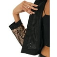 thumbnail image 5 of INSPIRE CHIC Women's Cropped Jacket Open Front Button Decor Sparkly Sequin Shrug Jacket XS Champagne, 5 of 5