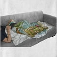 thumbnail image 6 of Tiki Bar Soft Flannel Fleece Throw Blanket, Circular Frame Tropical Accents Cartoon Beach Themed Illustration Print, Cozy Plush for Indoor and Outdoor Use, 60" x 80", Multicolor, by Ambesonne, 6 of 6