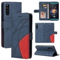 thumbnail image 1 of Case for Sony Xperia 10 III Leather Wallet Book Flip Folio Stand View Cover - Blue, 1 of 5
