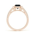thumbnail image 2 of Angara Natural Blue Sapphire Halo Ring - Emerald-Cut 1.65 ct Blue Sapphire Ring in 14K Rose Gold for Women (Size-8x6mm) | September Birthstone Jewelry, 2 of 9