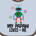 thumbnail image 4 of Inktastic My Papaw Loves Me Grandson Robot Boys Baby Bib, 4 of 4