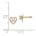 thumbnail image 3 of 14K Yellow Gold Earring Button Women'S Blue Zircon White 6 mm, 3 of 3