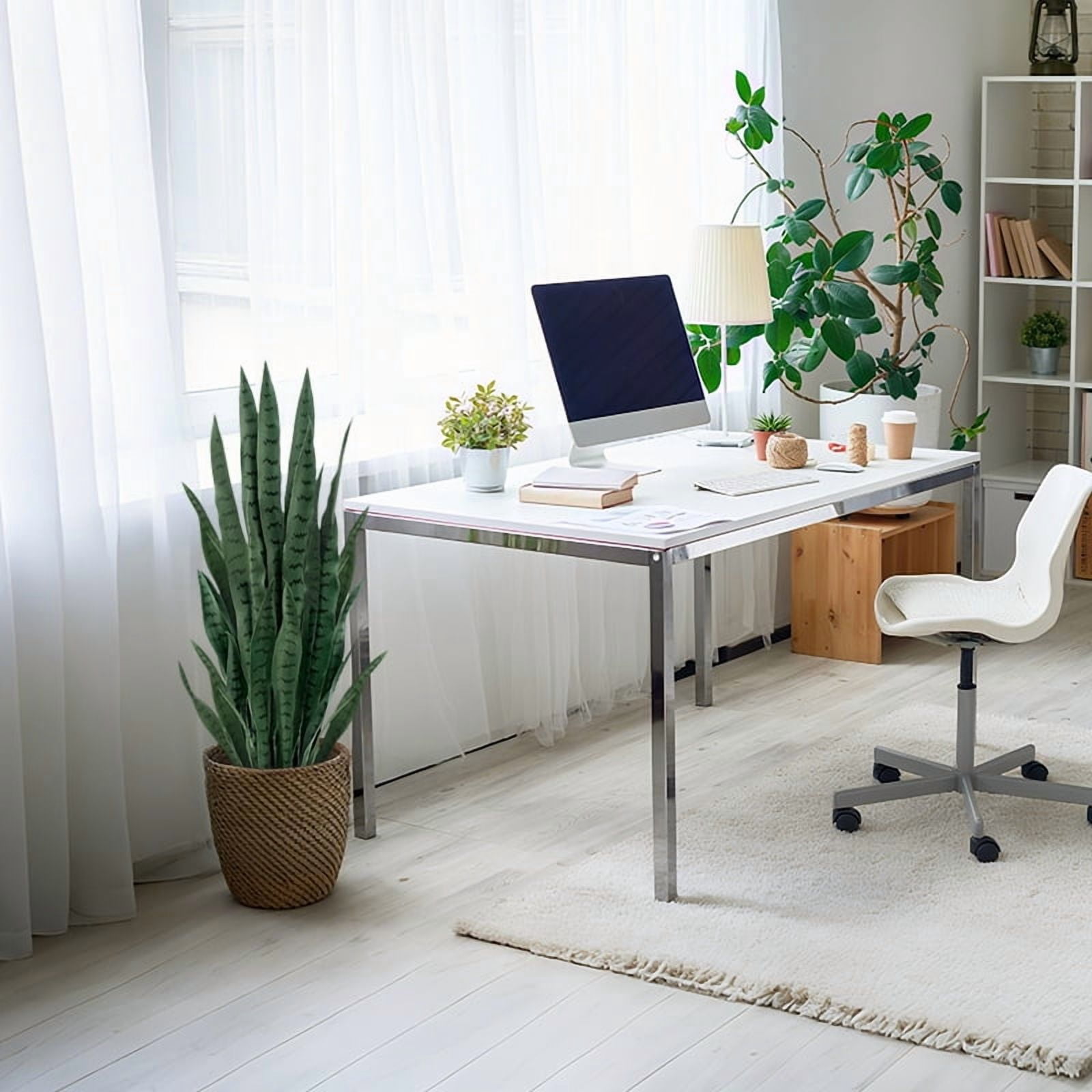 OLIVIVI Faux Snake Plants 3FT Tall Artificial Silk Agave Plant for Home Office Decor Indoor Outdoor Fake Lifelike Potted Plant with Wood Branches 2 pack