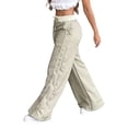 thumbnail image 4 of Abomasnow Womens Parachute Pants Y2K Side Striped Wide Leg Sweatpants Elastic Drawstring Waist Jogger Pants with Pockets, 4 of 6