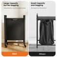 thumbnail image 3 of edx Laundry Basket, Laundry Sorter with Shelf & 1 Pull-Out Removable Bags, 12.4 Gallons (47 Liters) for Laundry Rooms, Bathrooms & Dorms，19.9"L x 12.99"W x 29.92"H, 3 of 9
