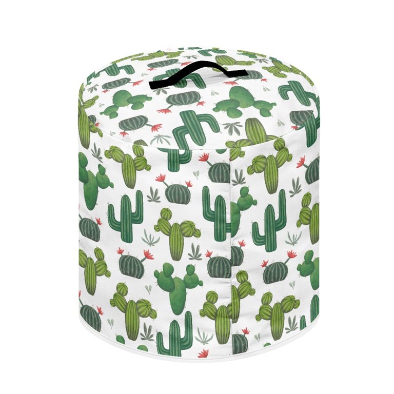 Gomyblomy Aztec & Cacti Rice Cooker Cover - Round Protective Dust Cover With Handle & Pocket, Lightweight Polyester