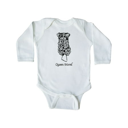 

Inktastic Mushroom Hunting Queen Morel in Crown Gift Baby Boy or Baby Girl Long Sleeve Bodysuit