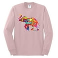 thumbnail image 2 of Wild Bobby, Colorful Walking Good Luck Elephant Animal Lover Mens Long Sleeve Shirt, Light Pink, 2XL, 2 of 3