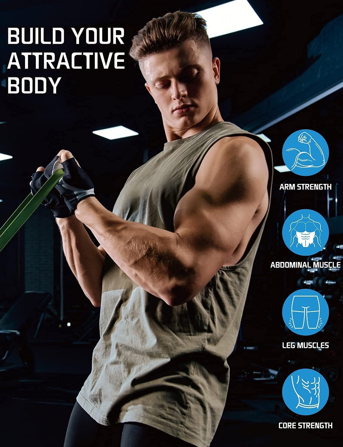 DADHOT Resistance Bands for Working Out,Pull up Assistance Bands（Red）