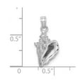 thumbnail image 2 of 14k White Gold White 3-d Conch Shell Charm 14.8x10.25mm Wide 7mm Thick Pendant Necklace for Women, 2 of 2
