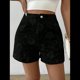 thumbnail image 4 of Shorts Bohemios de Verano con Cintura Alta y Bolsillo para Mujer, de Jacquard Floral Negro M, 4 of 8