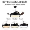 thumbnail image 4 of 36'' LED Retractable Blades Ceiling Fan with Remote Control and Light Kit Included, 4 of 9