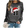 thumbnail image 2 of WEAIXIMIUNG Sweat-Shirt pour Femmes Tendance Imprimé de Noël Décontracté à Manches Longues Pull Col Rond Sweat à Capuche 1, 2 of 4