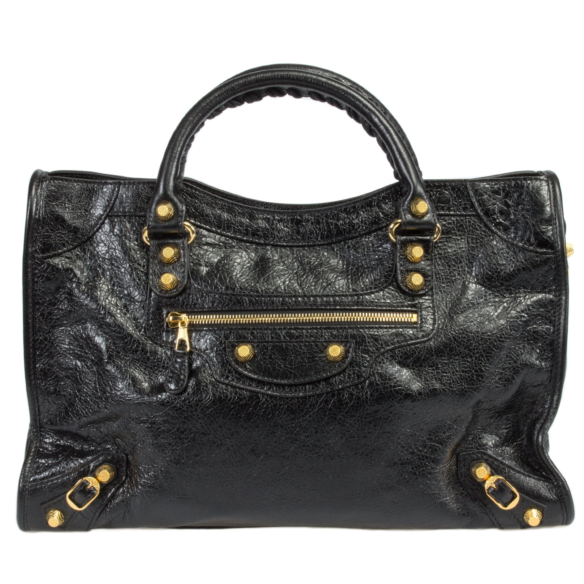 ensom Meget sur Afsky Balenciaga Giant 12 Gold City Bag | Black Lambskin Leather | Medium -  Walmart.com