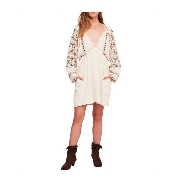 Free People Femmes Toute Ma Vie Mini Robe Tunique Ivoire M