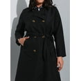 thumbnail image 4 of Black - Plus Size Trench coat - Alia, 4 of 5