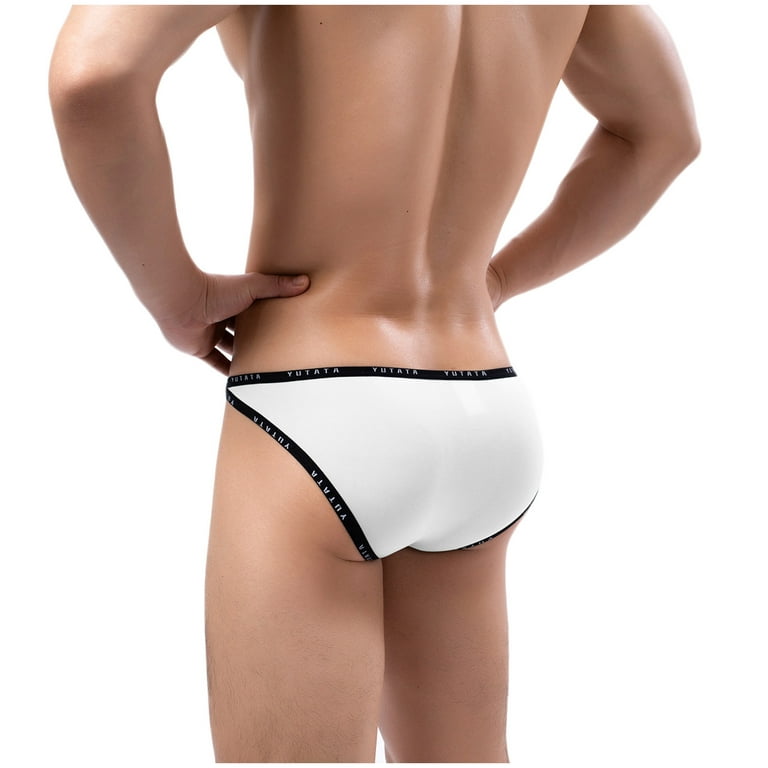 US Men's Glossy Brief Swimm Panties Smooth Nylon Low Rise Thong Bikini  Underwear