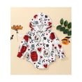 thumbnail image 2 of Seyurigaoka Newborn Baby Girls Halloween Hooded Jumpsuits Flower Heart Ghost Bat Printed Romper Long Sleeves Jumpsuits Fall Winter Outfit for Toddler Infant, 2 of 9