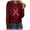 Wine, variant on Royisotas Fall and Winter Women's Tops Long Sleeve Breast Cancer Awareness Day White Casual Shirts Crew Neck Loose Fit TShirts