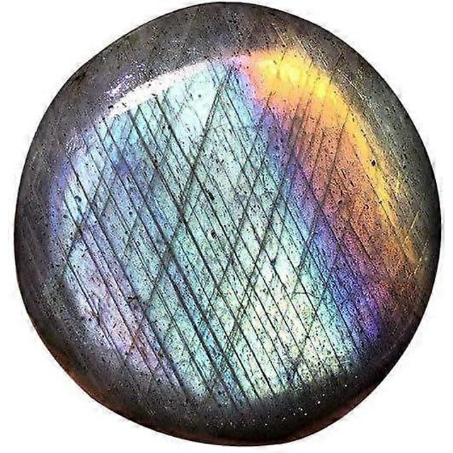 Natural Labradorite Palm Stone Worry Stones Purple Flash Irregular Sphere Healing Crystal