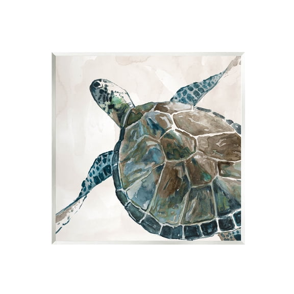 Stupell Industries Beige Sea Turtle Swimming Graphic Art Unframed Art Print Wall Art, Design by Carol Robinson